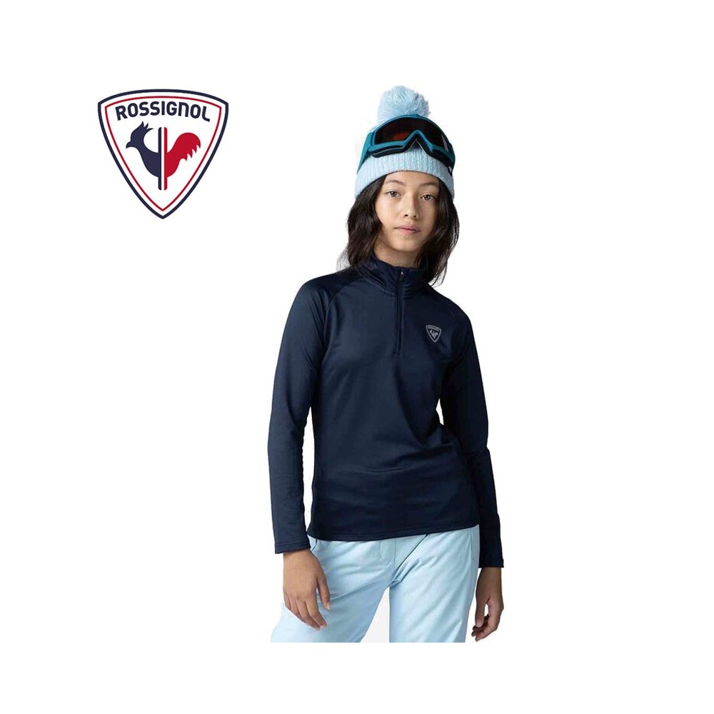 Sous vêtement ROSSIGNOL 1/2 zip Warm Stretch Bleu marine Fille