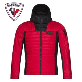 Doudoune à capuche ROSSIGNOL Hero Hybrid Light Rouge Orangé Homme