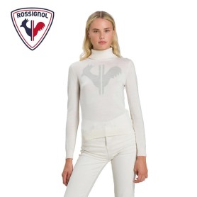 Pull ROSSIGNOL Classic Roll Neck Crème Femme