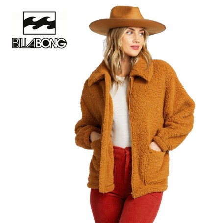 Veste polaire sherpa BILLABONG Scenic Route Camel Femme