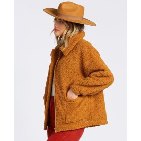 Veste polaire sherpa BILLABONG Scenic Route Camel Femme