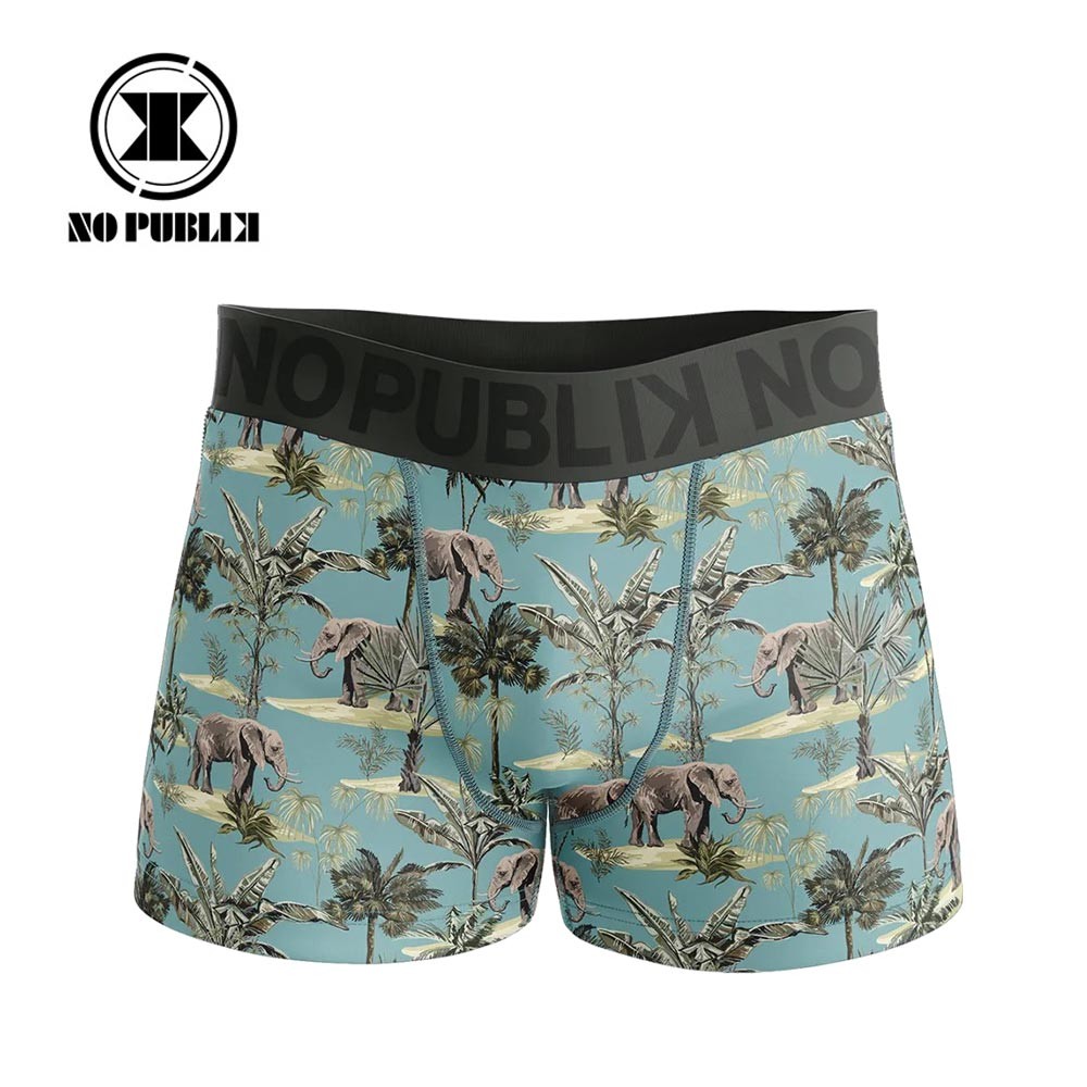 Boxer Microfibre NO PUBLIK Elephant Vert d'eau Homme