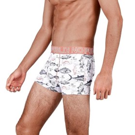 Boxer coton NO PUBLIK Fish Blanc Homme