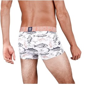 Boxer coton NO PUBLIK Fish Blanc Homme