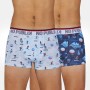 Boxer coton x 2 NO PUBLIK Vintage Ski Bleu Homme