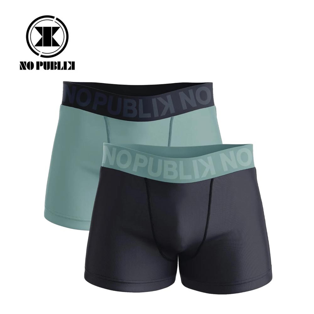 Boxer coton x 2 NO PUBLIK Blue Cool Bleu Homme