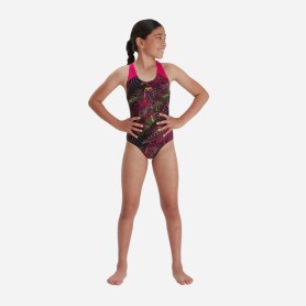 Maillot de bain SPEEDO Allover Splashback Rose / Jaune Fille