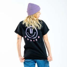 Tee-shirt PLANKS Organic Smiley Noir Femme
