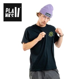 Tee-shirt PLANKS Organic Smiley Noir Homme