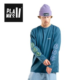 Tee-shirt PLANKS Organic LS Smiley Navy Homme