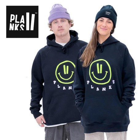 Sweat à Capuche PLANKS Organic Raglan Noir Unisexe