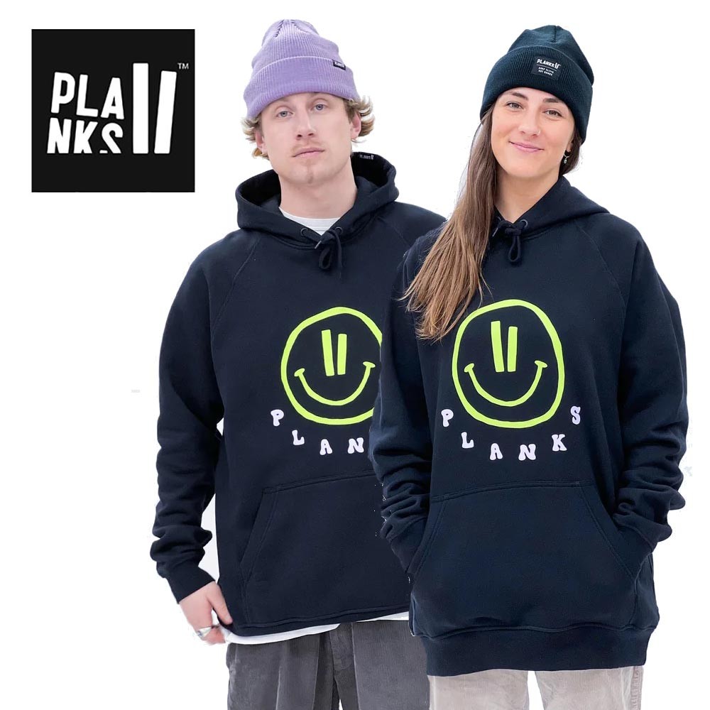 Sweat à Capuche PLANKS Organic Raglan Noir Unisexe