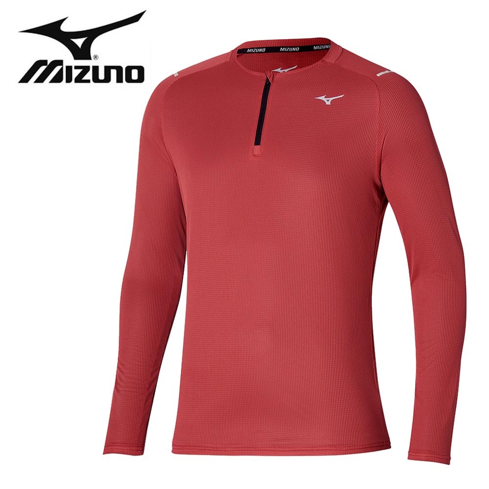 Tee-shirt MIZUNO Dryaeroflow LS HZ Rouge Homme