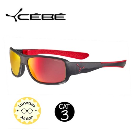 Lunettes de soleil CEBE S'Path Noir/Rouge 7-10 ans - Cat.3