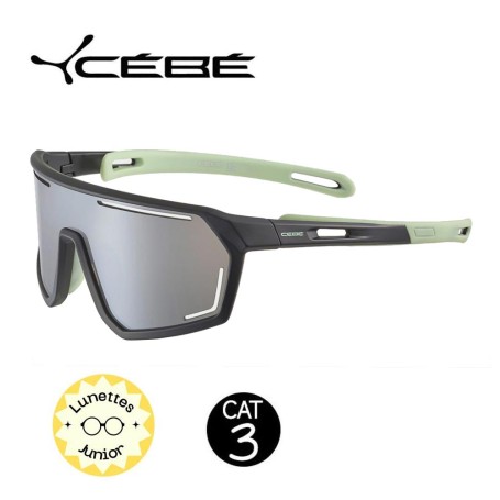 Lunettes de soleil CEBE S'Trace Noir/Vert 10-12 ans - Cat.3