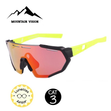 Lunettes de soleil MOUNTAIN VISION J Race Noir/ Jaune Junior - Cat.3