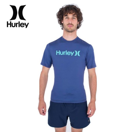 T-shirt U.V. HURLEY OAO Quickdry Rashguard Bleu Homme