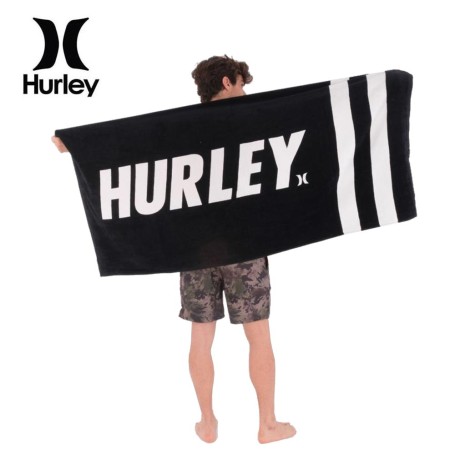 Serviette de bain HURLEY Fastlane 2 stripe Noir Unisexe