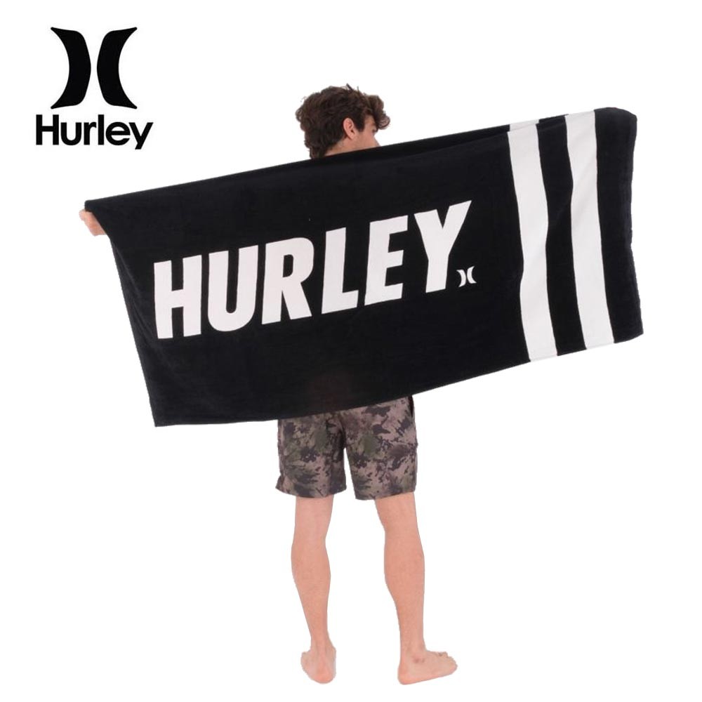 Serviette de bain HURLEY Fastlane 2 stripe Noir Unisexe