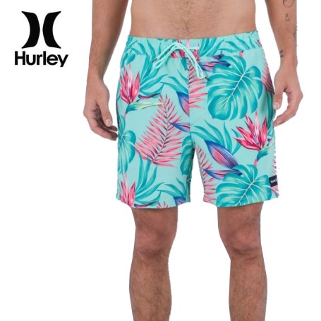 Boardshort HURLEY Cannonball Volley 17" Vert/Rouge Homme