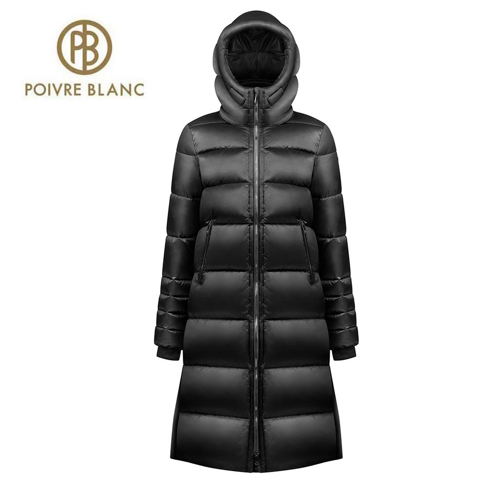 Manteau long POIVRE BLANC W23-1207 WO Synthetic Down Coat Noir Femme