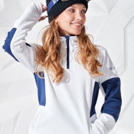 Sweat polaire zippée ROXY Sayna Blanc/Bleu Femme