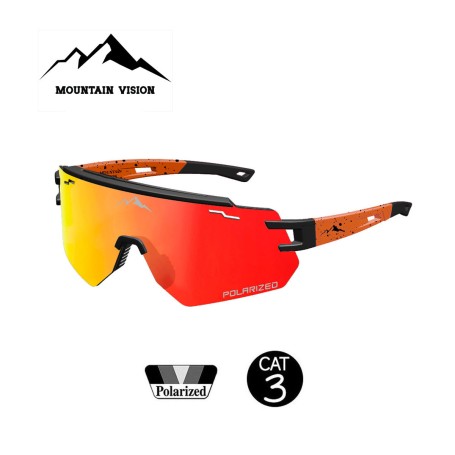 Lunettes polarisées MOUNTAIN VISION Speed Noir/Orange - Cat.3