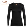 Maillot merinos ICEBREAKER Oasis Crew 200 Noir Femme