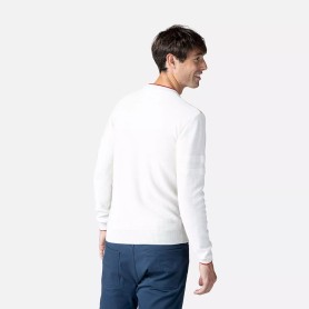 Pull ROSSIGNOL Stripes Round Neck Ecru Homme