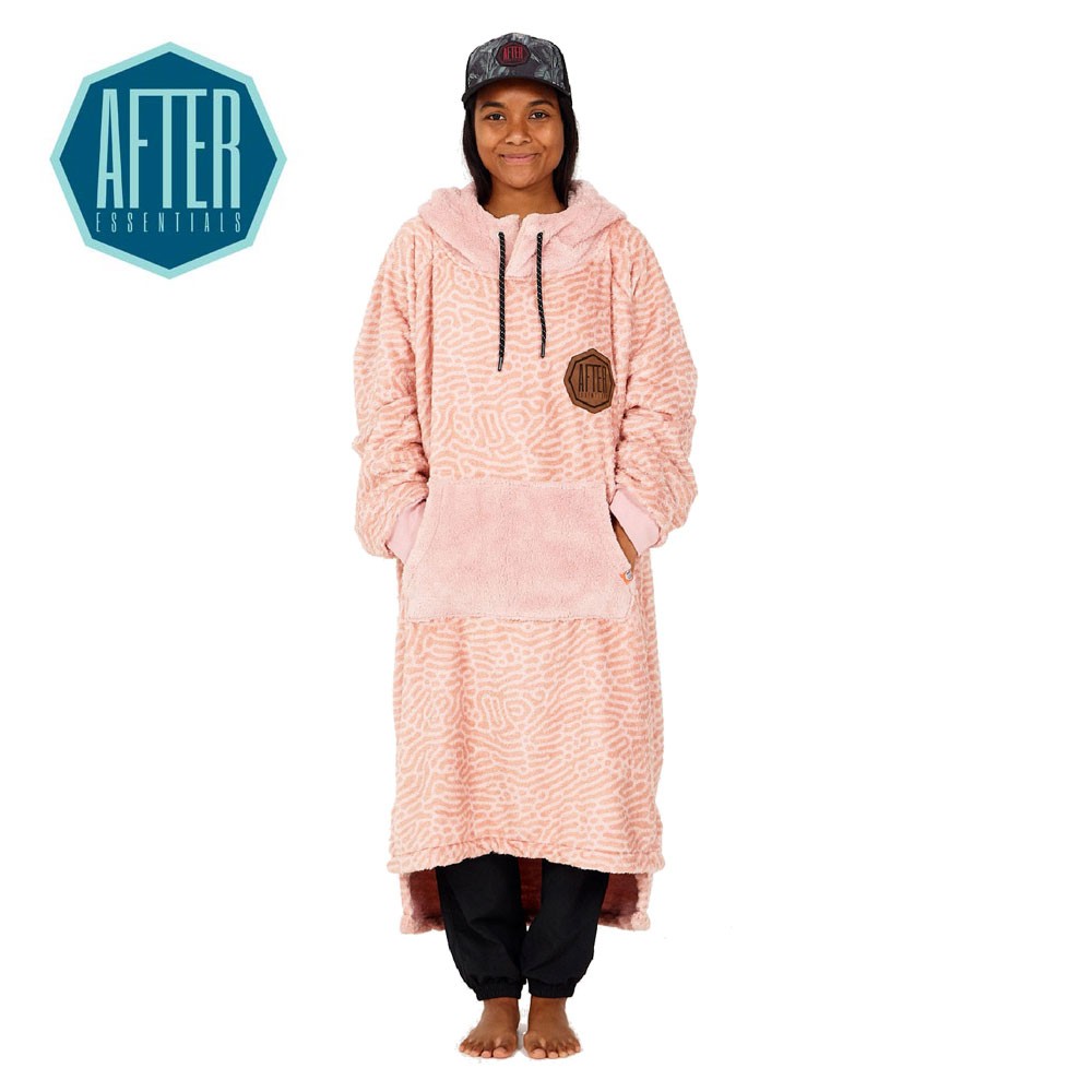 Poncho plaid AFTER ESSENTIALS Sofa Rose Femme