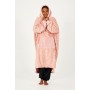 Poncho plaid AFTER ESSENTIALS Sofa Rose Femme