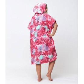 Poncho de bain AFTER Big Leaves Rose Unisexe