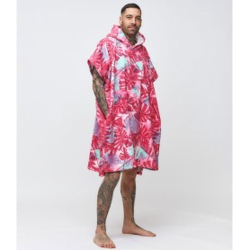Poncho de bain AFTER Big Leaves Rose Unisexe