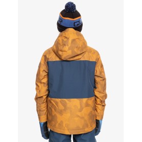 Veste de ski QUIKSILVER Side Hit Camel/Bleu Garçon