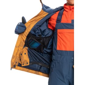 Veste de ski QUIKSILVER Side Hit Camel/Bleu Garçon