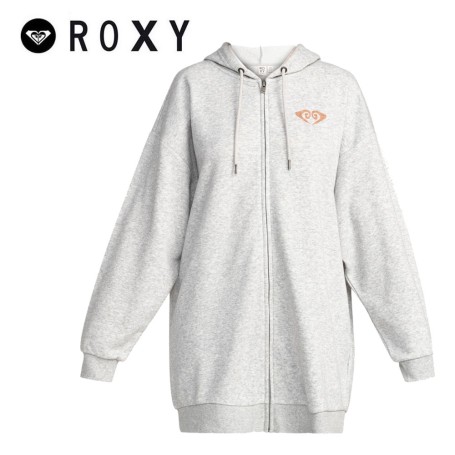 Sweat long à capuche ROXY Backyard Party Gris Femme