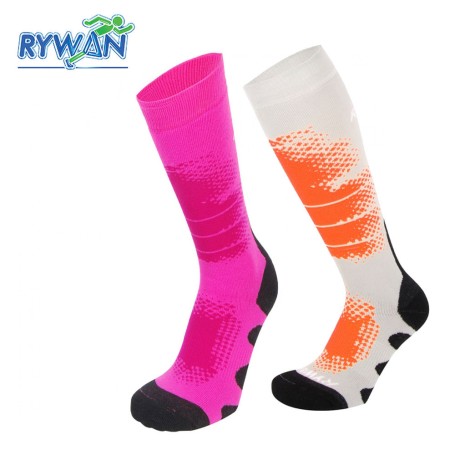 Chaussettes RYWAN Lot Ski Girls Rose / Argent Junior (2 paires)