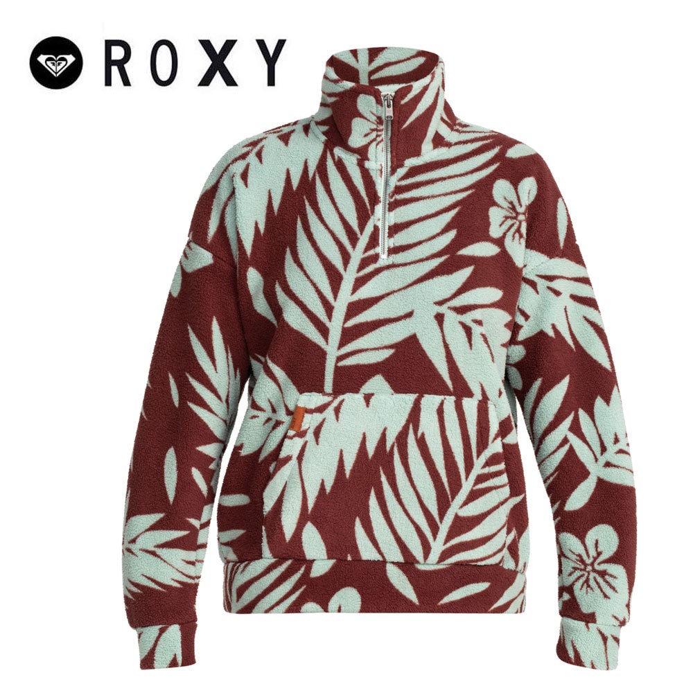 Sweat polaire zippée ROXY Live Out Loud Marron/Vert Femme