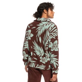 Sweat polaire zippée ROXY Live Out Loud Marron/Vert Femme