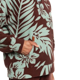 Sweat polaire zippée ROXY Live Out Loud Marron/Vert Femme