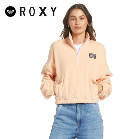 Sweat zippé ROXY Dawn to Dusk Solid Pêche Femme
