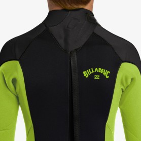 Combisurf BILLABONG Foil Back Zip 3:2 Noir/Jaune Junior