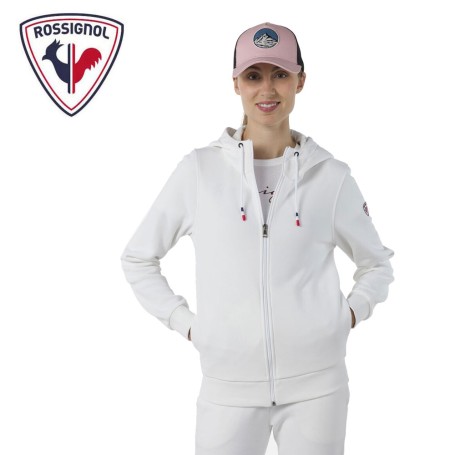 Sweat à capuche ROSSIGNOL Logo Hood FZ Blanc Femme
