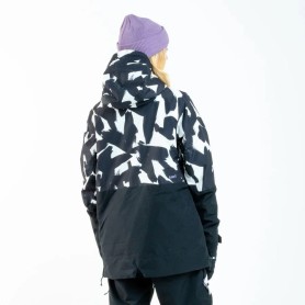 Anorak de ski PLANKS Overstoke Noir/Blanc Femme