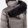 Doudoune de ski Rossignol Femme de couleur argentée, chaude (Primaloft®, duvet, laine mérino) et imperméable en déstockage