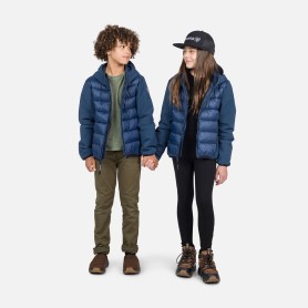 veste hybride pour la ville avec effet doudoune pour fille et garcon - tissu imperméable et stretch - en déstockage