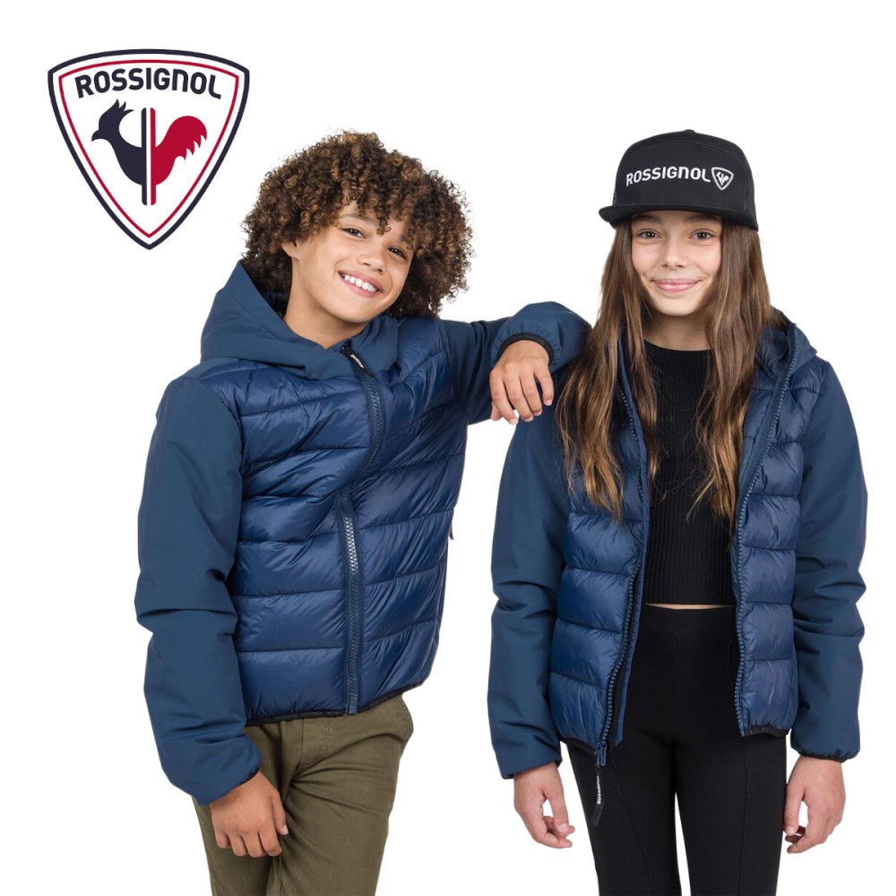veste hybride pour la ville avec effet doudoune pour fille et garcon - tissu imperméable et stretch - en déstockage
