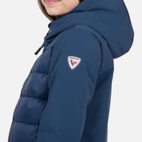veste hybride pour la ville avec effet doudoune pour fille et garcon - tissu imperméable et stretch - en déstockage
