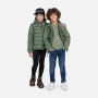 veste hybride verte pour la ville avec effet doudoune pour fille et garcon - tissu imperméable et stretch - en déstockage