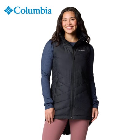 micro doudoune longue et sans manches  femme de la marque Columbia - profitez d'une remise de 40 %